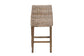 bali & pari Toby Modern Bohemian Grey Kubu Rattan and Rustic Taupe Finished Mahogany Wood Counter Stool FredCo