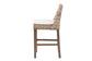 bali & pari Toby Modern Bohemian Grey Kubu Rattan and Rustic Taupe Finished Mahogany Wood Counter Stool FredCo