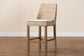 bali & pari Toby Modern Bohemian Grey Kubu Rattan and Rustic Taupe Finished Mahogany Wood Counter Stool FredCo