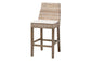 bali & pari Toby Modern Bohemian Grey Kubu Rattan and Rustic Taupe Finished Mahogany Wood Counter Stool FredCo