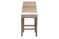 bali & pari Toby Modern Bohemian Grey Kubu Rattan and Rustic Taupe Finished Mahogany Wood Counter Stool FredCo