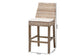 bali & pari Toby Modern Bohemian Grey Kubu Rattan and Rustic Taupe Finished Mahogany Wood Counter Stool FredCo