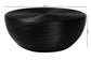 bali & pari Tokyo Laminated Natural Rattan Coffee Table - Handcrafted Bowl-Shaped Center Table for Living Room, Coastal Boho Style Furniture in Black FredCo