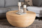 bali & pari Tokyo Laminated Natural Rattan Coffee Table - Handcrafted Bowl-Shaped Center Table for Living Room, Coastal Boho Style Furniture in Natural Brown FredCo