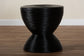 bali & pari Tokyo Laminated Natural Rattan Side Table - Hourglass Accent Table with Modern Sculptural Design, Boho Chic Style for Living Room or Bedroom, Black FredCo
