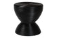 bali & pari Tokyo Laminated Natural Rattan Side Table - Hourglass Accent Table with Modern Sculptural Design, Boho Chic Style for Living Room or Bedroom, Black FredCo