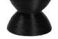 bali & pari Tokyo Laminated Natural Rattan Side Table - Hourglass Accent Table with Modern Sculptural Design, Boho Chic Style for Living Room or Bedroom, Black FredCo