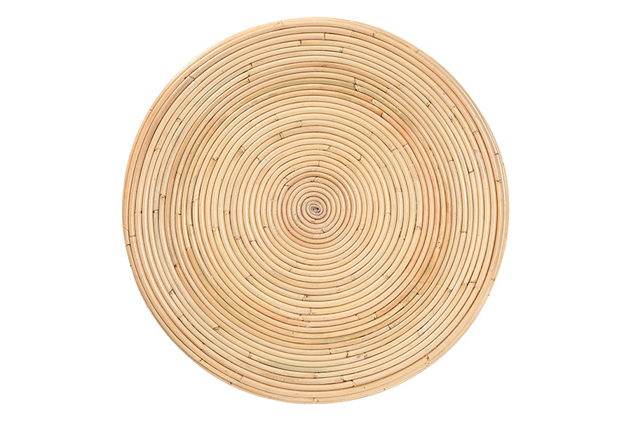 bali & pari Tokyo Laminated Natural Rattan Side Table - Hourglass Accent Table with Modern Sculptural Design, Boho Chic Style for Living Room or Bedroom, Natural FredCo