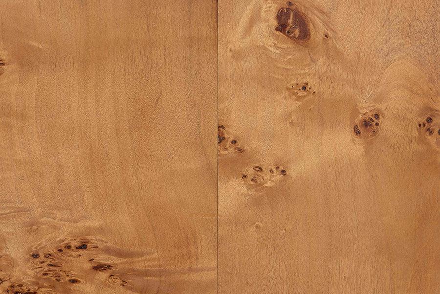bali & pari Valora Modern and Contemporary Natural Mappa Burl Wood 2-Door Console Cabinet FredCo