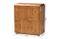 bali & pari Valora Modern and Contemporary Natural Mappa Burl Wood 2-Door Console Cabinet FredCo