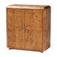 bali & pari Valora Modern and Contemporary Natural Mappa Burl Wood 2-Door Console Cabinet FredCo