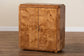 bali & pari Valora Modern and Contemporary Natural Mappa Burl Wood 2-Door Console Cabinet FredCo
