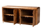 bali & pari Valora Modern and Contemporary Natural Mappa Burl Wood 4-Door Sideboard Buffet FredCo
