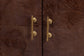 bali & pari Valora Real Burl Wood Storage Cabinet in Dark Walnut Brown - Modern Accent Cupboard with Double Doors and Brass Handles, Elegant Sideboard for Living Room, Entryway or Dining Area FredCo