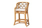 bali & pari Veneto Modern Bohemian Light Honey and Dark Brown Rattan Bar Stool FredCo