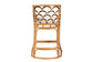 bali & pari Veneto Modern Bohemian Light Honey and Dark Brown Rattan Bar Stool FredCo