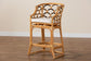 bali & pari Veneto Modern Bohemian Light Honey and Dark Brown Rattan Bar Stool FredCo