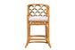 bali & pari Veneto Modern Bohemian Light Honey and Dark Brown Rattan Bar Stool FredCo