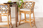 bali & pari Veneto Modern Bohemian Light Honey and Dark Brown Rattan Bar Stool FredCo