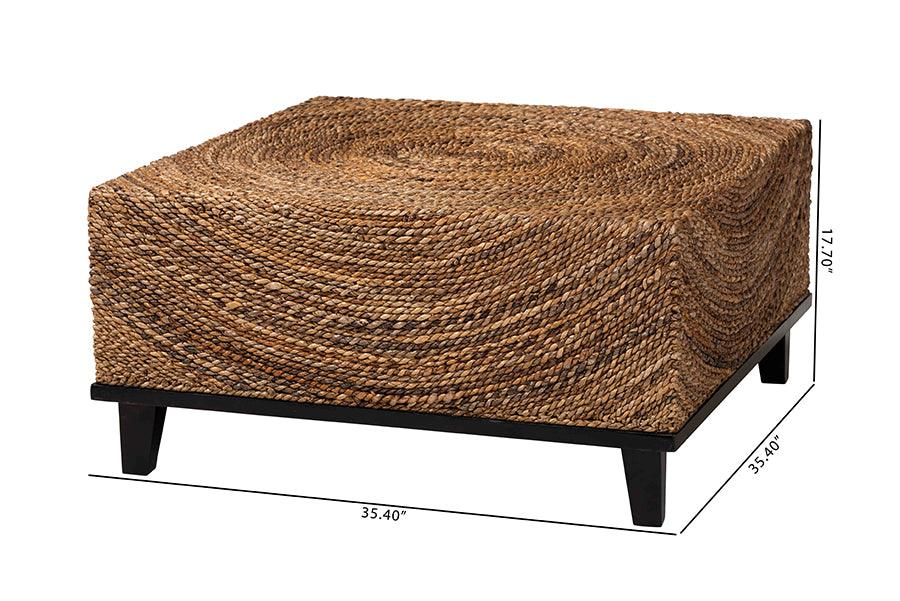 bali & pari Verino Bohemian Natural Seagrass Coffee Table FredCo