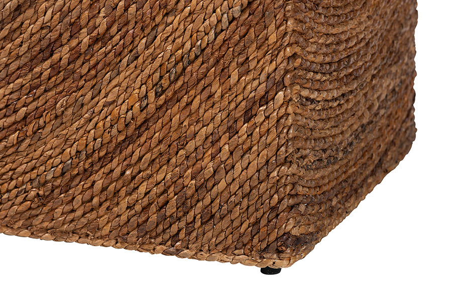 bali & pari Verino Handwoven Seagrass Storage Bench with Removable Lid - Rustic Wicker Trunk Chest for Entryway, Living Room, or Bedroom Organization FredCo