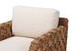 bali & pari Vevina Modern Bohemian Dark Brown Mahogany Wood and Woven Seagrass Arm Chair FredCo