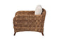 bali & pari Vevina Modern Bohemian Dark Brown Mahogany Wood and Woven Seagrass Arm Chair FredCo
