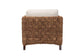 bali & pari Vevina Modern Bohemian Dark Brown Mahogany Wood and Woven Seagrass Arm Chair FredCo