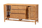 bali & pari Vivan Bohemian Honey Rattan and Mahogany Wood 3-Drawer Storage Cabinet FredCo