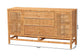 bali & pari Vivan Bohemian Honey Rattan and Mahogany Wood 3-Drawer Storage Cabinet FredCo