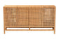 bali & pari Vivan Bohemian Honey Rattan and Mahogany Wood 3-Drawer Storage Cabinet FredCo