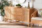 bali & pari Vivan Bohemian Honey Rattan and Mahogany Wood 3-Drawer Storage Cabinet FredCo