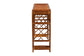 Side view of a bamboo wood console table with lattice design, offered by FredCo International.