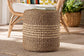 bali & pari Wickham Modern Bohemian Natural Brown Seagrass Ottoman Footstool FredCo