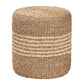 bali & pari Wickham Modern Bohemian Natural Brown Seagrass Ottoman Footstool FredCo