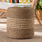 bali & pari Wickham Modern Bohemian Natural Brown Seagrass Ottoman Footstool FredCo