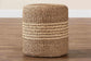 bali & pari Wickham Modern Bohemian Natural Brown Seagrass Ottoman Footstool FredCo