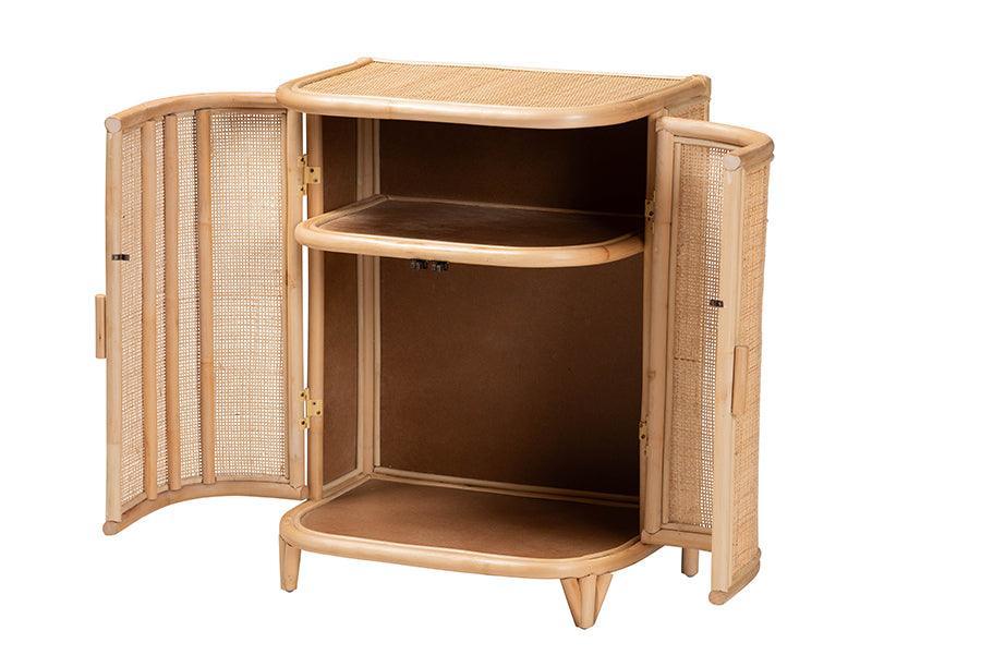 bali & pari Yanka Bohemian Natural Rattan Storage Cabinet FredCo