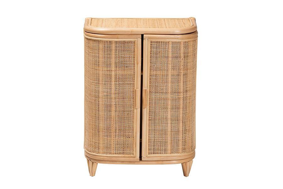 bali & pari Yanka Bohemian Natural Rattan Storage Cabinet FredCo