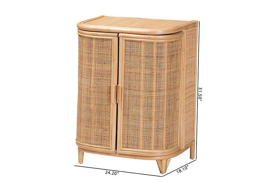 bali & pari Yanka Bohemian Natural Rattan Storage Cabinet FredCo