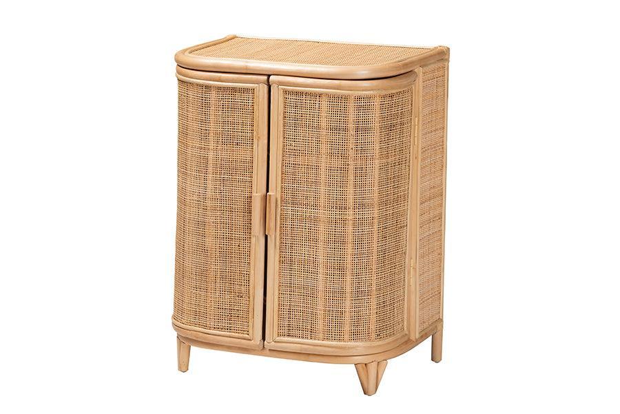 bali & pari Yanka Bohemian Natural Rattan Storage Cabinet FredCo