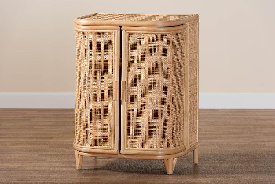 bali & pari Yanka Bohemian Natural Rattan Storage Cabinet FredCo