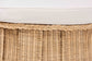 Bali & Pari Ying Large Round Natural Rattan Ottoman with Cushion – Handwoven Pleated Skirt Coffee Table or Extra Seating FredCo