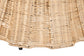 Bali & Pari Ying Small Round Natural Rattan Ottoman with Cushion – Handwoven Pleated Skirt Coffee Table or Extra Seating FredCo