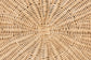 Bali & Pari Ying Small Round Natural Rattan Ottoman with Cushion – Handwoven Pleated Skirt Coffee Table or Extra Seating FredCo