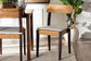 bali & pari Zaila Bohemian Light Honey Rattan and Dark Brown Wood Dining Chair FredCo