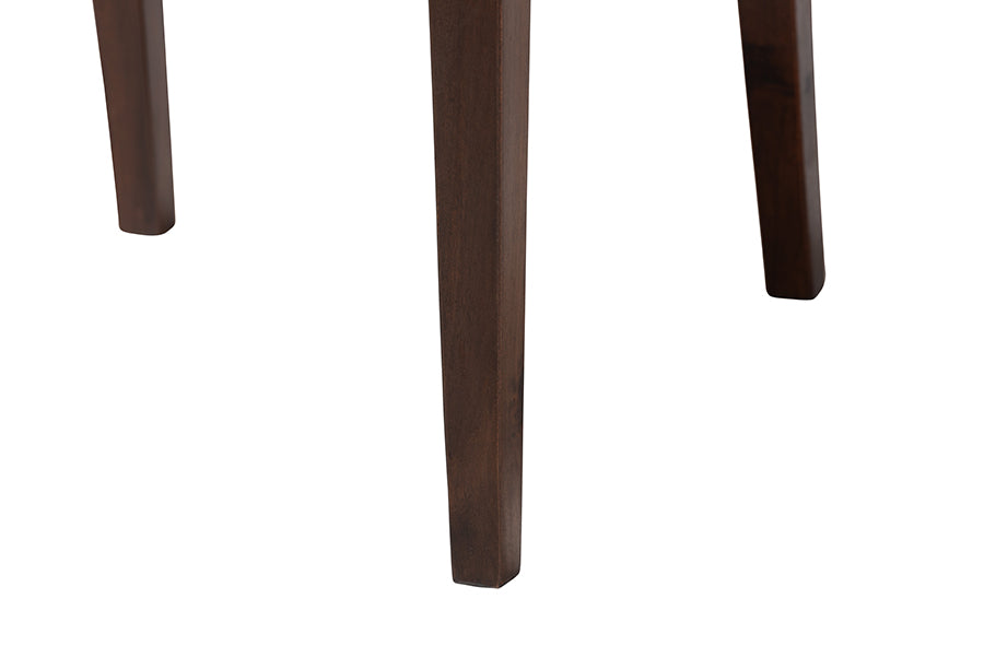 bali & pari Zaila Bohemian Light Honey Rattan and Dark Brown Wood Dining Chair FredCo