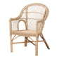 bali & pari Zaira Modern Bohemian Natural Rattan Arm Chair FredCo