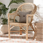 bali & pari Zaira Modern Bohemian Natural Rattan Arm Chair FredCo