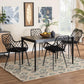 Ballerina Modern Bohemian Black Finished Wood and Rattan 5-Piece Dining Set FredCo